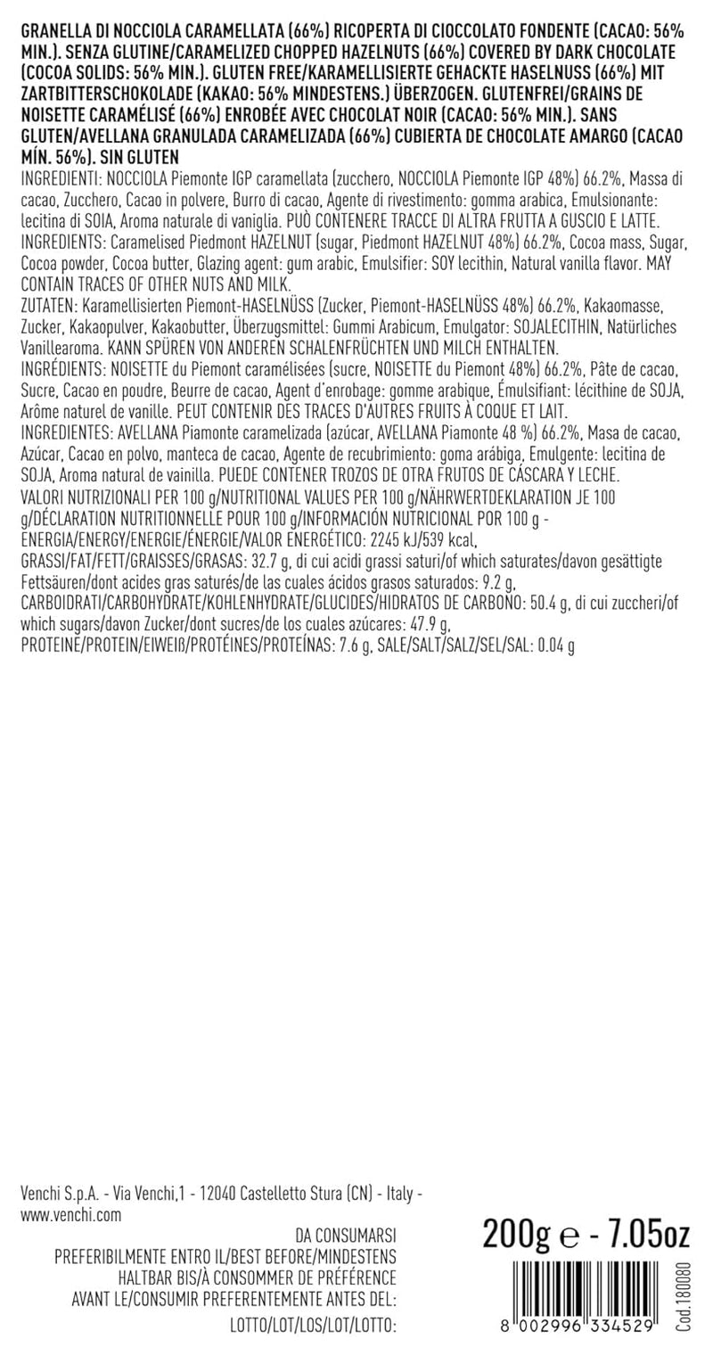 Venchi, Praline Nougatine în cutie metalică, 200 grame Bomboane de Ciocolata Naty Shop