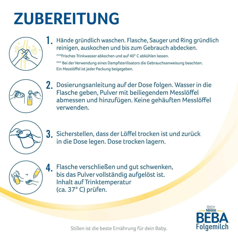 Nestle BEBA 2 Folgemilchpulver nach 6 Monaten, mit Komplex 5 HMO, nur Laktose, ohne Palmöl, 3er Pack (3 X 800G) Mutter und Kind Naty Shop