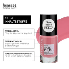 Gumă de mestecat Benecos 20-Free Vegan Nail Polish Bubble Gum - ojă pe bază de plante - uscare rapidă și de lungă durată - permeabilă la apă - îmbogățită cu biotină - 5ml