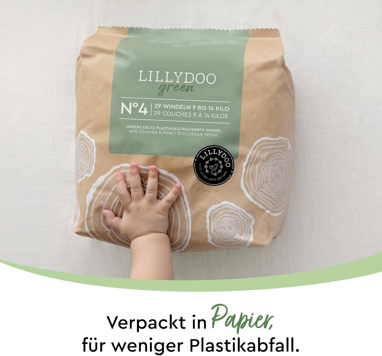 Scutece ecologice LILLYDOO, mărimea 5 (11-16 kg), cutie lunară (125 bucăți)