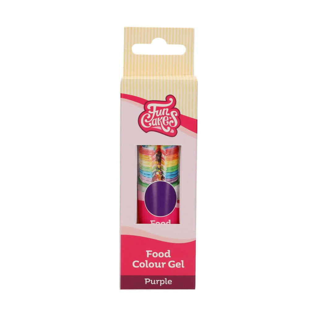 Funcakes Food Color Gel Violet: Colorant alimentar foarte concentrat pentru aluat, cremă, fondant și marțipan. Dozare ușoară. Picătură individuală pentru a crea culori vibrante. Halal. 30 g.