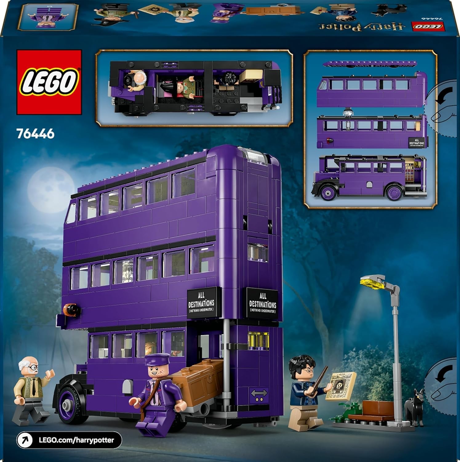 LEGO Harry Potter Abenteuer mit dem Fahrenden Ritter - Spielzeug aus der Zauberwelt mit 5 Minifiguren und Zubehör mit Zauberstäbe – Geschenk für Mädchen und Jungen ab 8 Jahren – 76446