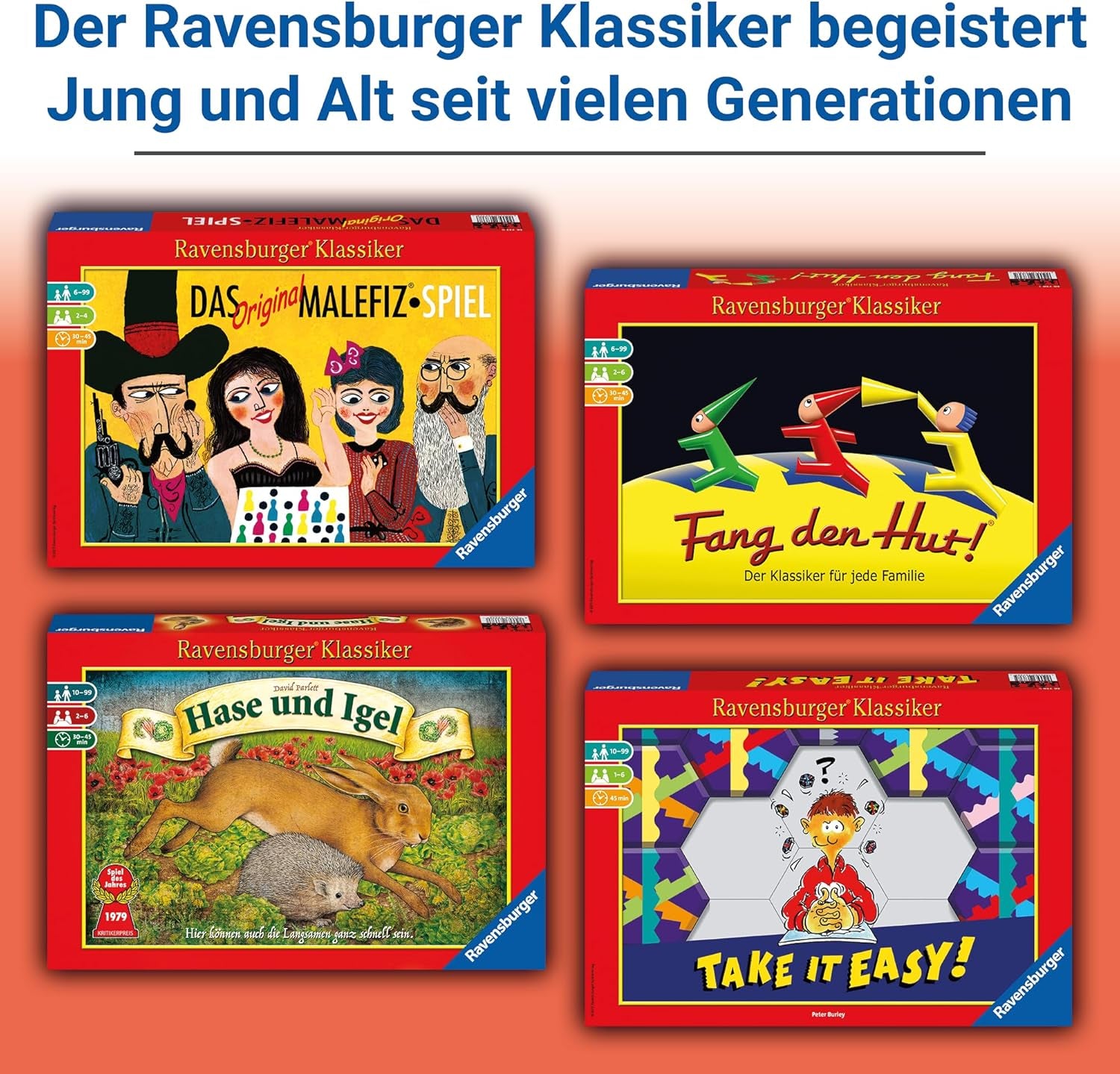 Ravensburger 26736 – Catch the Hat – Muschelspiel für 2–6 Spieler, Familienspiel ab 6 Jahren, Ravensburger Klassiker
