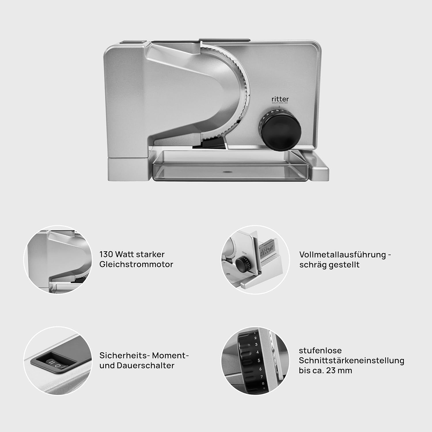 Ritter Serano 5 Multifunktionaler elektrischer Allesschneider, hergestellt in Deutschland Rasnite und Allesschneider Naty Shop