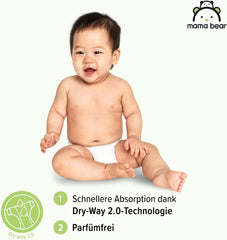 Windeln Mama Bear Disney Ultra Dry Größe 4 (8-14 kg), weiß, 84 Stück (1 Packung) Naty Shop