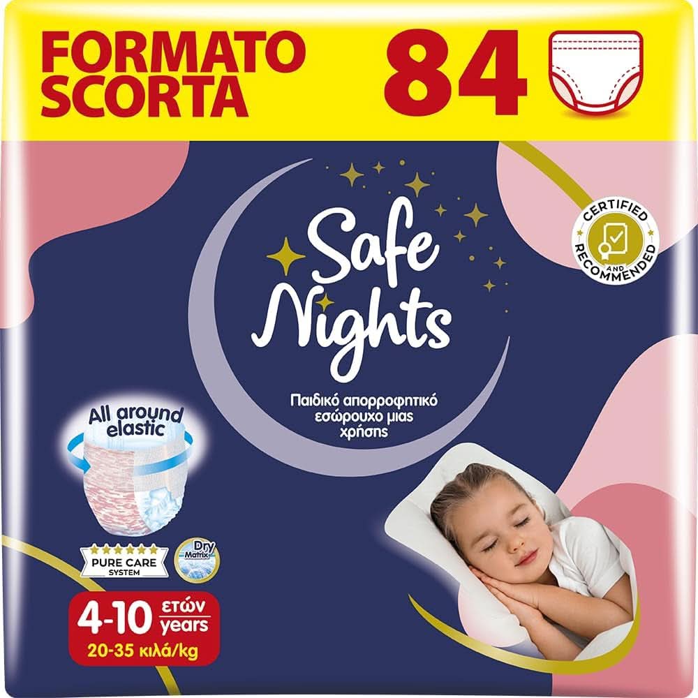 Safe Nights Boy, scutece pentru noapte, diverse marimi Mama si Copilul Naty Shop Fete marimea M (84 bucati)