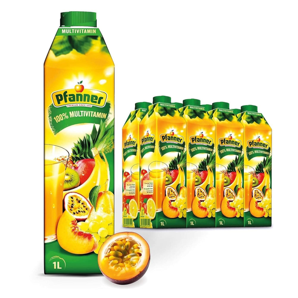 Pfanner Erdbeer-Fruchtnektar (8 x 1 Liter) – 30 % Fruchtanteil – Erdbeergetränk Naty Shop Multivitamin