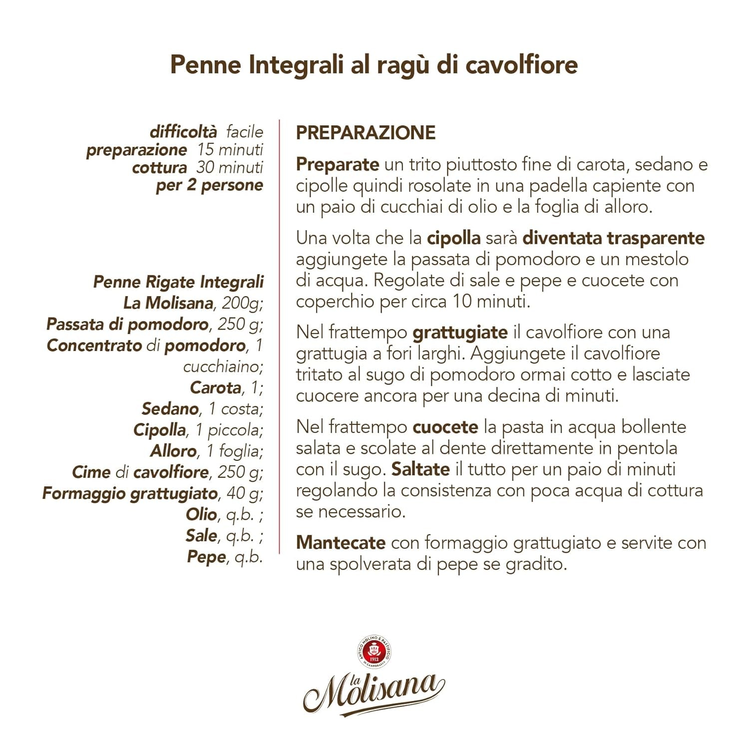 Nr. 20 Penne Régate Integrale Pastete 500 g – Packung mit 6 Stück