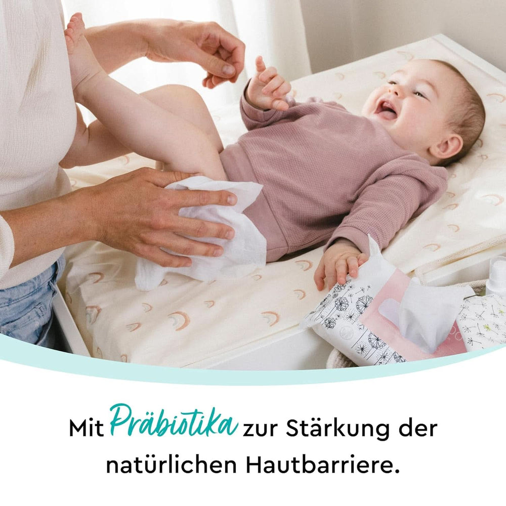 LILLYDOO Feuchttücher mit Präbiotika, 100 % plastikfreie, parfümfreie Tücher (FSC Mix) Baby-Feuchttücher Naty Shop