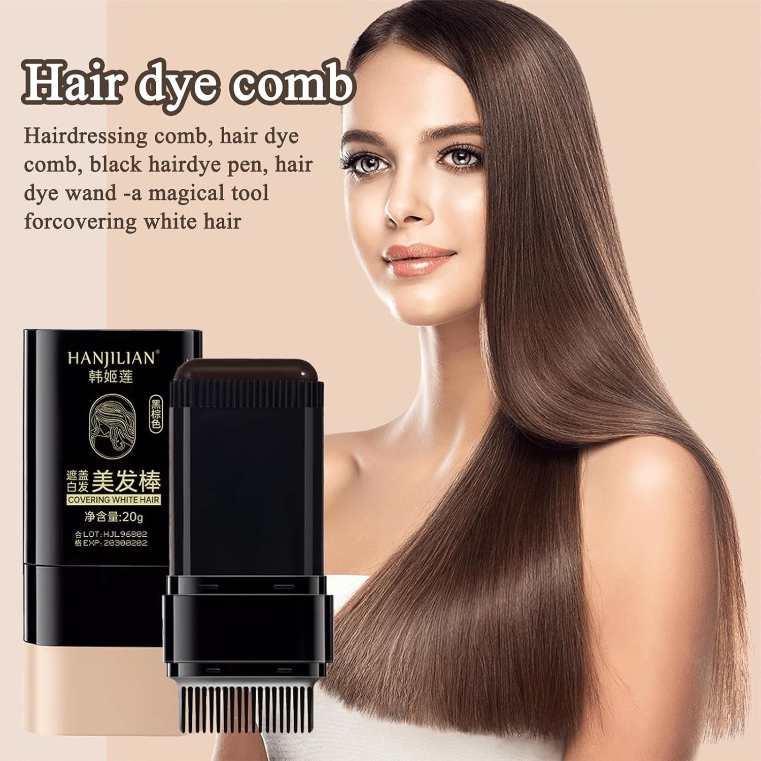 2 bucăți de pudră pentru linia părului maro închis, pudră pentru linia părului, concealer pentru linia părului, creioane pentru culoarea părului cu pieptene, instrument pentru acoperirea părului gri pentru femei și bărbați (40g, maro închis) Vopsea pentru par Naty Shop