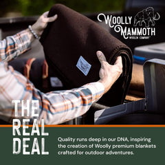 Woolly Mammoth Woolen Co. Campingdecke, extra groß, Merinowolle, die perfekte Outdoor-Ausrüstung für Bushcraft, Camping, Trekking, Wandern, Überleben oder Hüttendecke. Braun, 168 x 228 Betten und Decken Woolly Mammoth Woollen Company