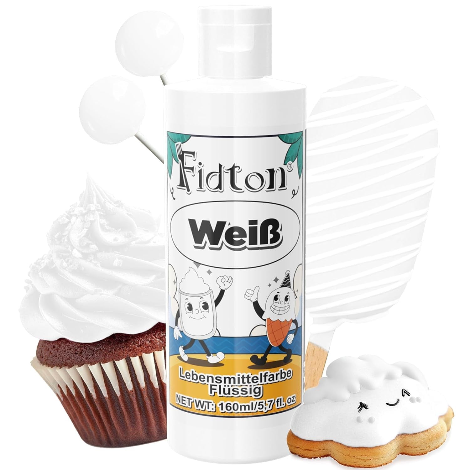 Colorant alimentar gel - Fidton 7 culori colorant alimentar foarte concentrat, decorațiuni comestibile pentru tort pentru fondant, colorant alimentar pentru colorarea ouălor, gogoșilor, macaroanelor - 10 ml