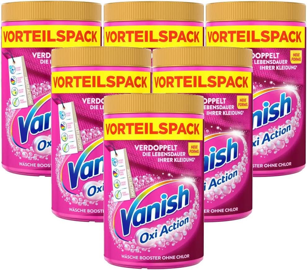 Vanish Oxi Action Powder Pink - 1 X 1.65 Kg - pudră de îndepărtare a petelor și de îmbunătățire a rufelor fără clor - pentru rufe colorate Detergenti Rufe Naty Shop Set 6 x 1.65 Kg