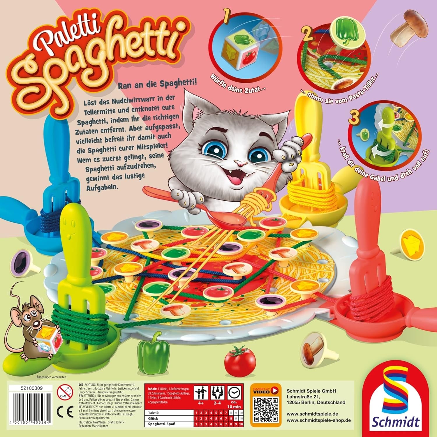 Schmidt Spiele 40626 Paletti Spaghetti, Actionspiel für Kinder und Erwachsene