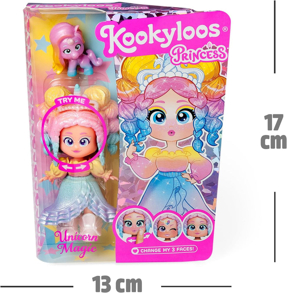 Prinzessinnen-Serie, Unicorn Magic – Sammelpuppe aus der Princess-Serie. Enthält Puppe, Set aus Kleidung und Schuhen mit Prinzessinnen-Thema, Zubehör und Haustier. 1 Puppe, 3 Verschiedene