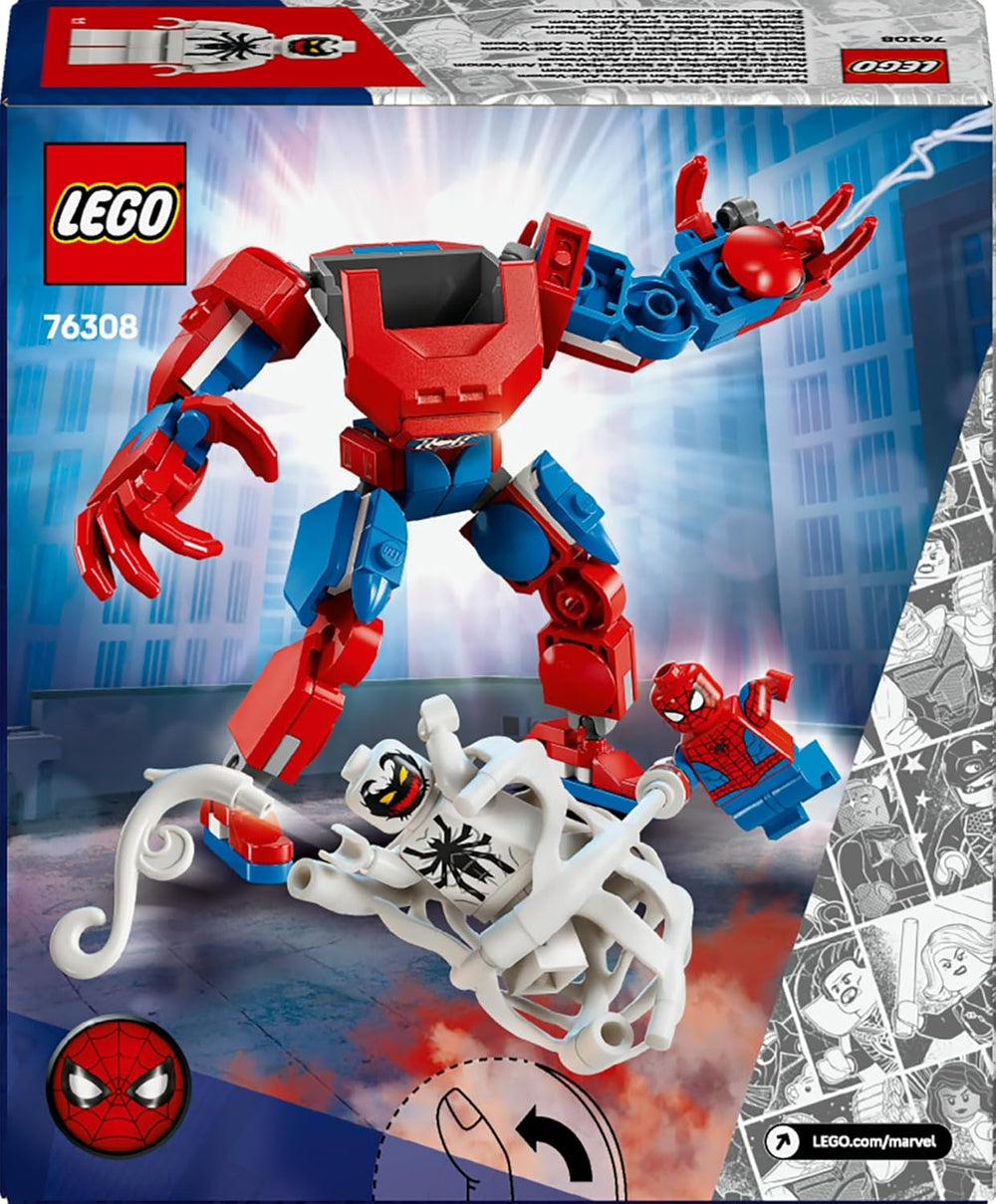 LEGO | Marvel Spider-Man Mech vs. Anti-Venom - Super Hero Figure Building Toy with 2 Minifigures for Imaginative Role Play - Gift for 6 Plus Year Old Boys and Girls 76308