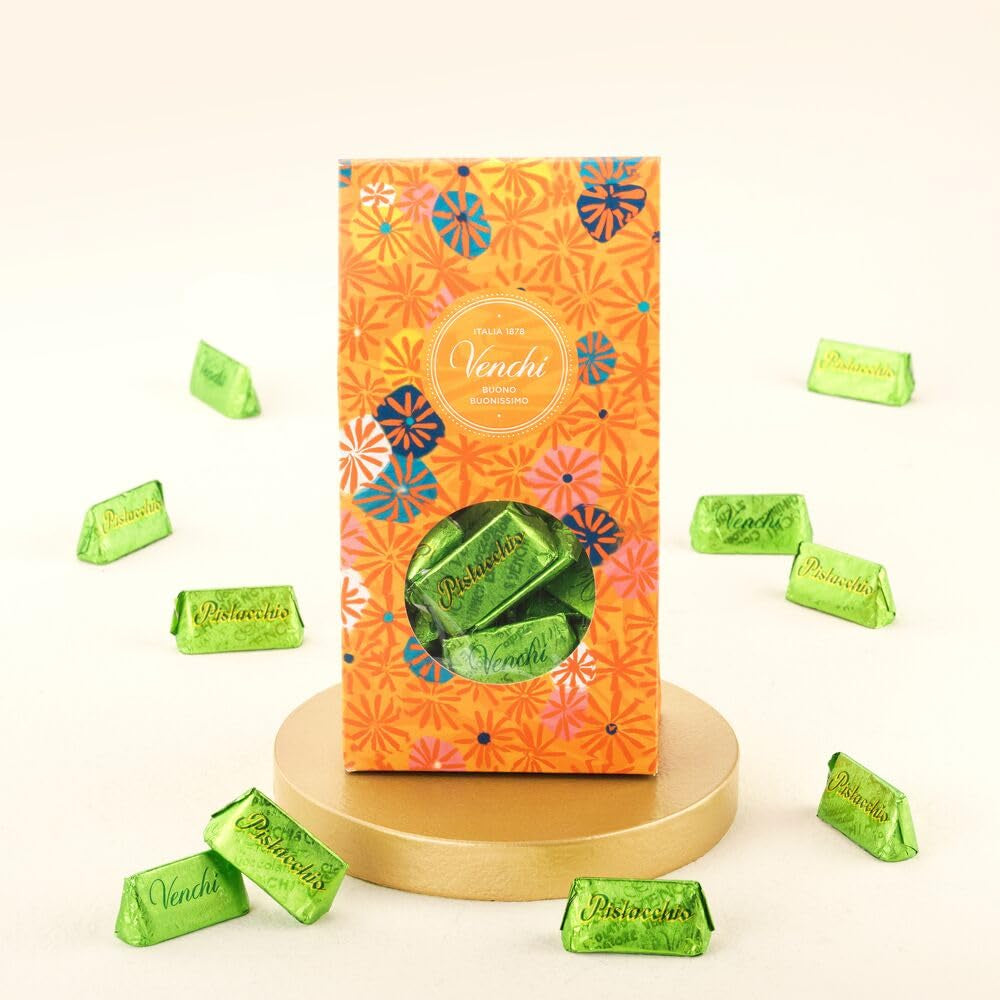 Venchi, Murrine Collection – Geschenkbox mit verschiedenen Pistazienpralinen, 300 Gramm Schokoladenbonbons Naty Shop
