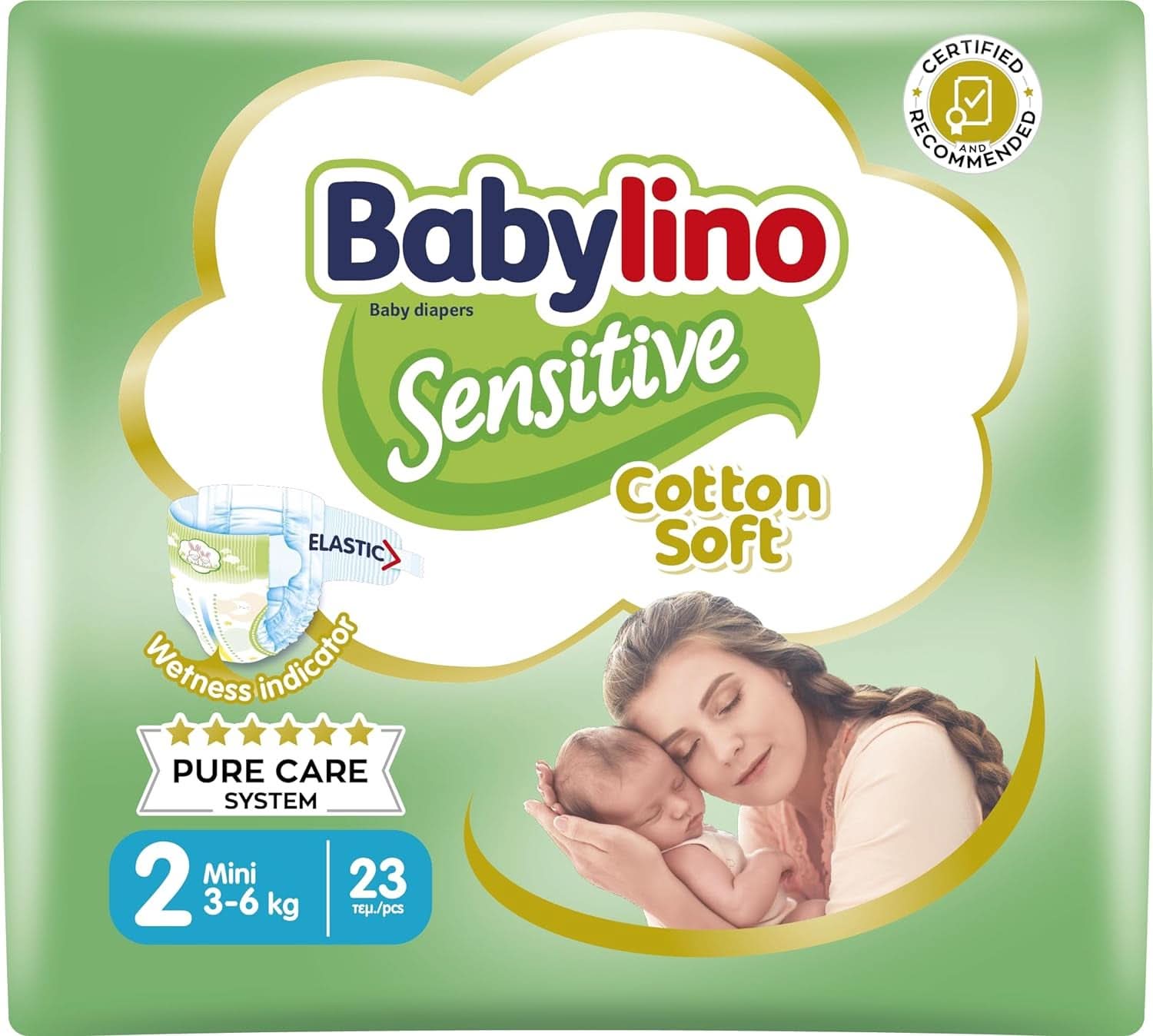 Babylino Sensitive, zarte Windeln für Kinder, verschiedene Größen Mutter und Kind Naty Shop Größe 2 (23 Stück)