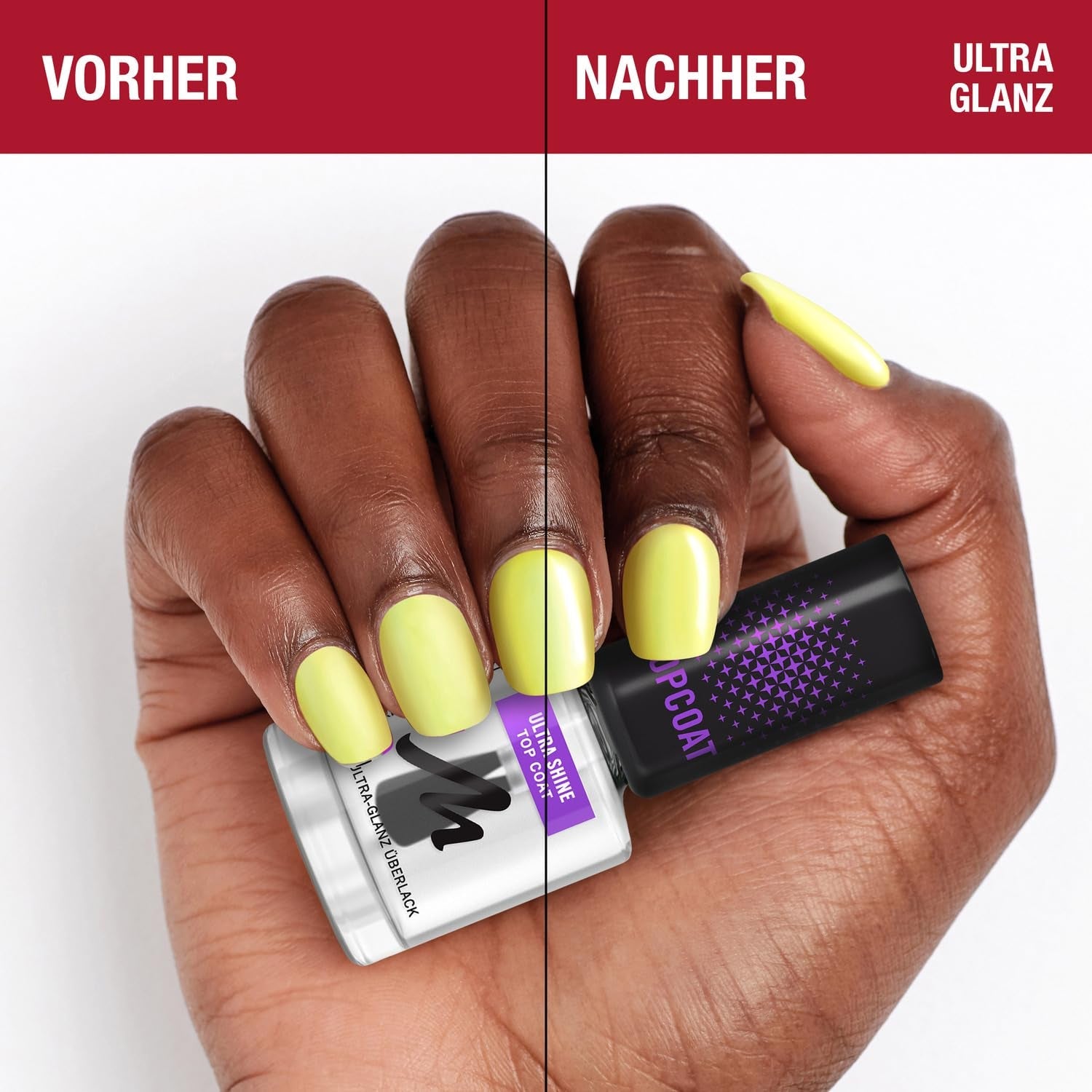 Manhattan Nail Top Coat Ultra Shine, top coat transparent cu finisaj lucios pentru o manichiură de lungă durată, 12 ml