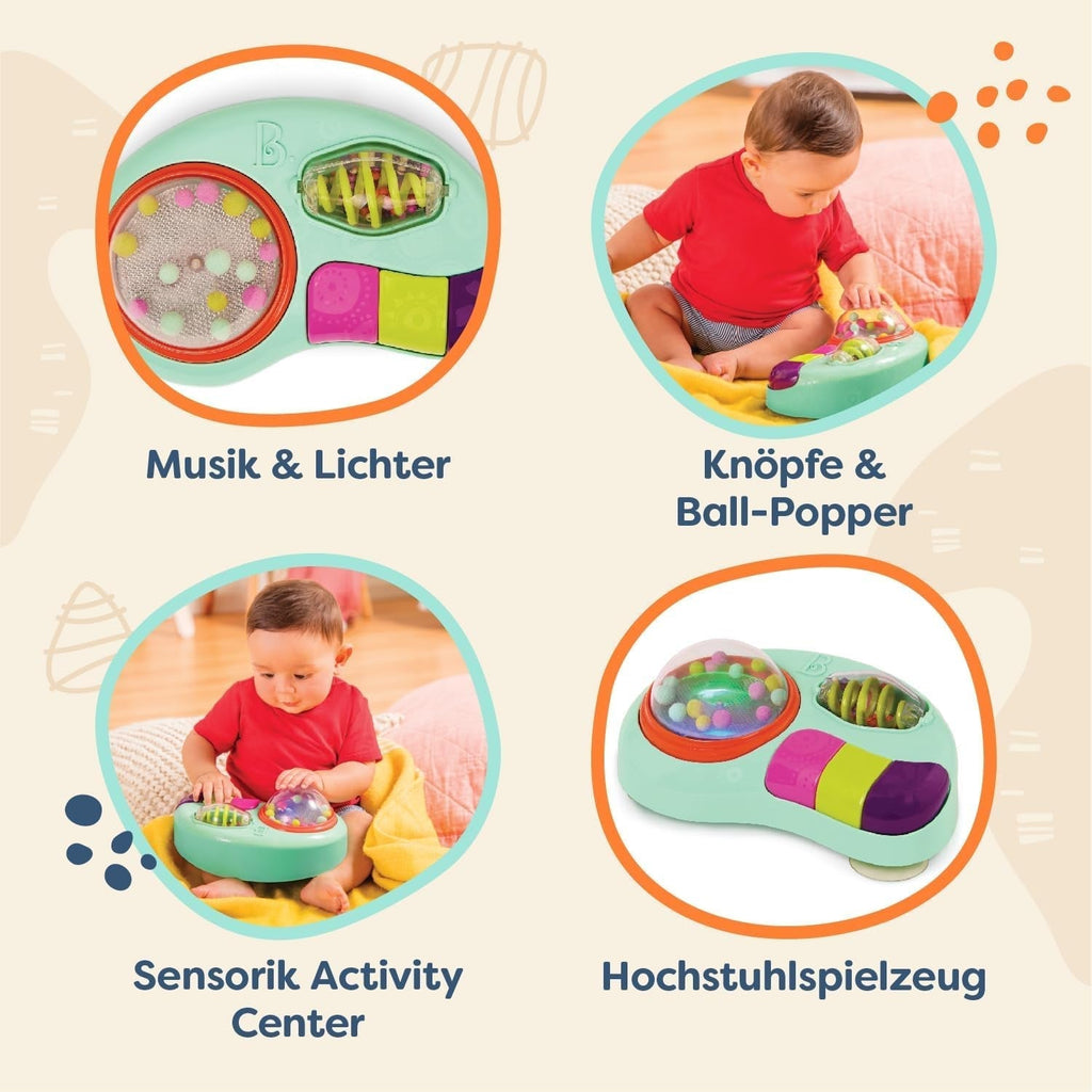 B. toys - Jucărie pentru copii pentru scaun înalt - Jucărie cu ventuză cu muzică, lumini, sunete - Jucărie senzorială - Jucărie pentru copii cu activitate motorie - de la 6 luni - Whirly Pop Jucarii Bebe Naty Shop