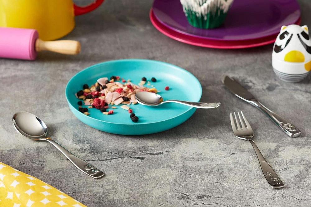 WMF Animals Edelstahlbesteck für Kinder, 4-teilig, poliert Cromargan Kitchen Naty Shop