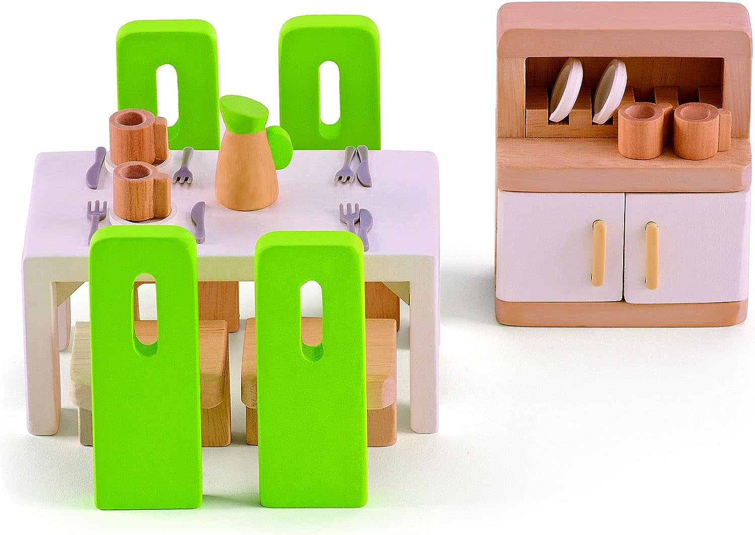 Hape E3459 – Kinderzimmer, kleines Naty Shop Dollhouses Esszimmer