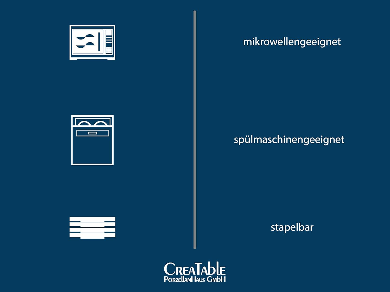 CreaTable, 21016, seria Modern Scandic albastru-gri, set de veselă cu 16 piese, serviciu combinat din gresie, potrivit pentru mașina de spălat vase și cuptorul cu microunde, producție de calitate