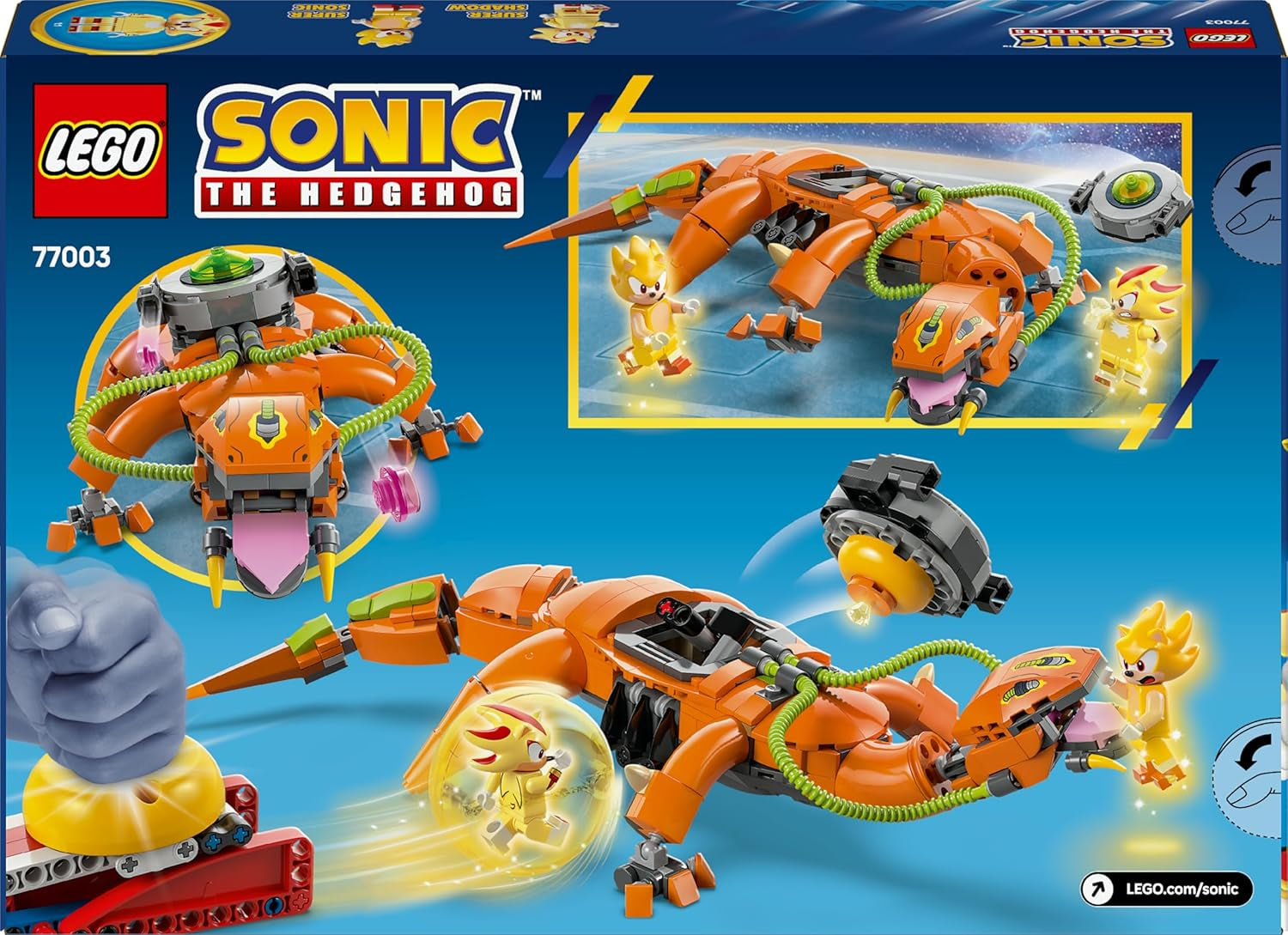LEGO Sonic the Hedgehog Super Shadow vs. Biolizard, Gamer Spielzeug, Geschenk für Jungen und Mädchen, Spielset zum Sammeln für Kinder und Fans von Videospielen, mit Figuren der Charaktere 77003