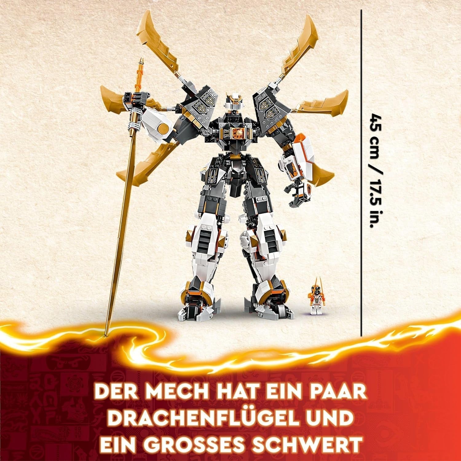 LEGO NINJAGO Cole's Titan Dragon Mech, jucărie de aventură pentru copii, set de joacă Ninja cu 1 minifigurină, cadou de ziua de naștere pentru băieți și fete de la 12 ani, set de joacă Fantasy 71821 Seturi de constructie Besuche den LEGO-Store