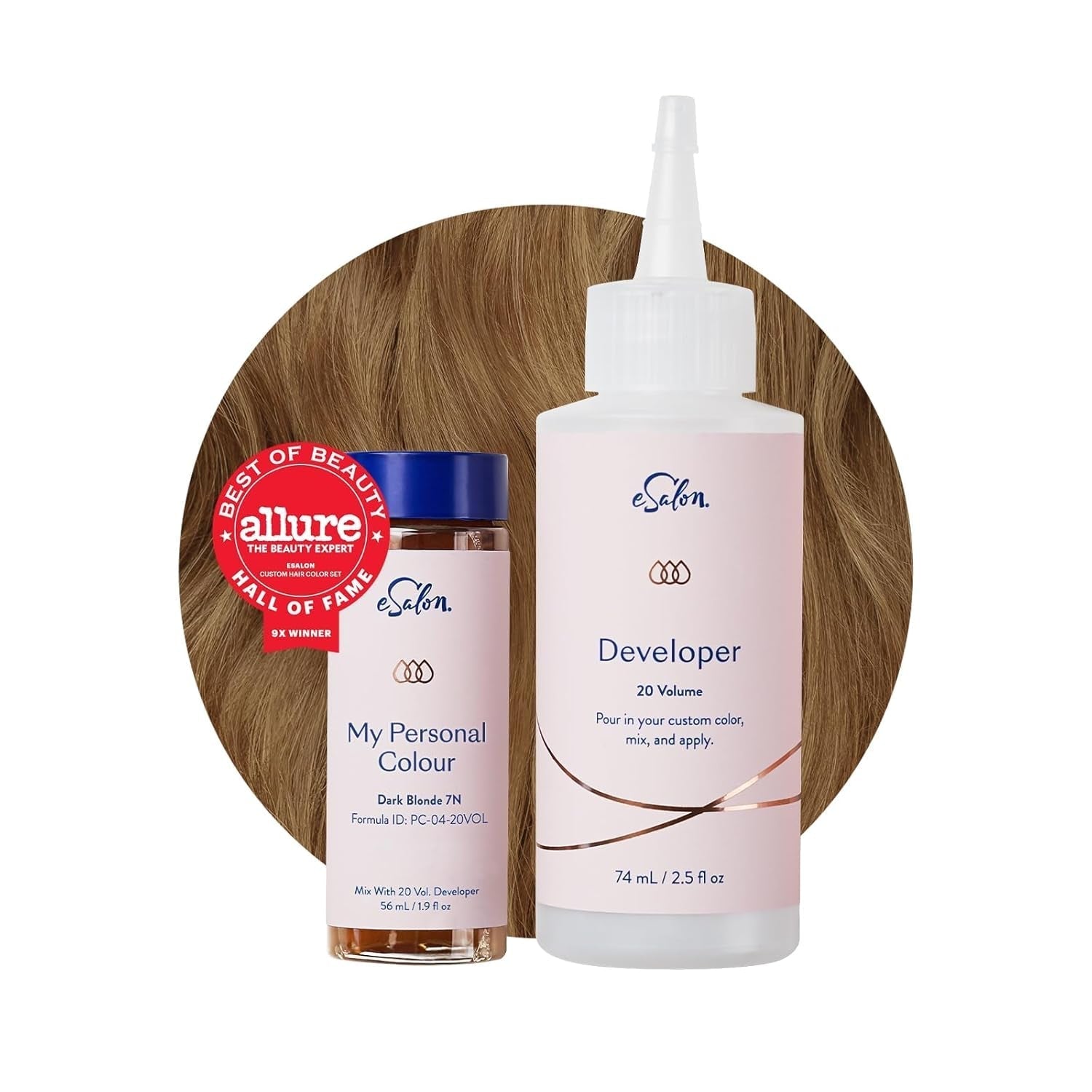 Set colorant permanent pentru păr, 100% acoperire gri, colorare la domiciliu, 0% amoniac vopsele de păr, vopsele de păr multidimensionale, vopsele de păr profesionale Vopsea pentru par Naty Shop Blond închis 7N