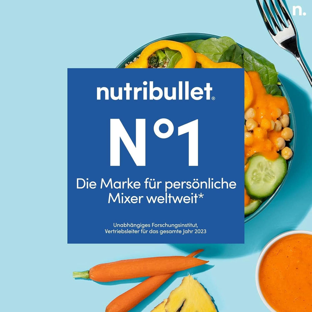 Nutribullet Personal Blender, Der leistungsstärkste Mixer Für Eine Portion, 1000 Watt Und Leiser Motor, 900 Ml Becher Aus Tritan Renew, Leuchtende Touch-Bedienknöpfe, Dunkel Grau Bucatarie Naty Shop