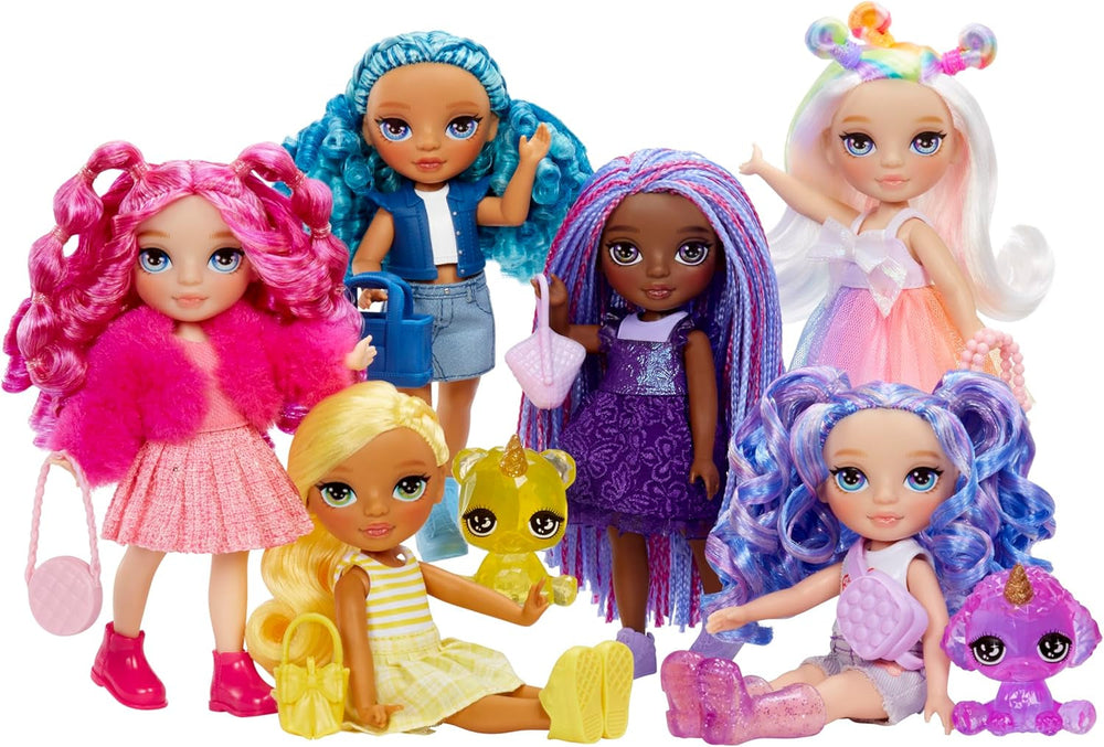 Rainbow High Littles - Magenta Monroe - Kleine, Bewegliche Modepuppe - Rosa 14 cm Große Puppe mit Handtasche und Magischem Kätzchen - für Kinder und Sammler