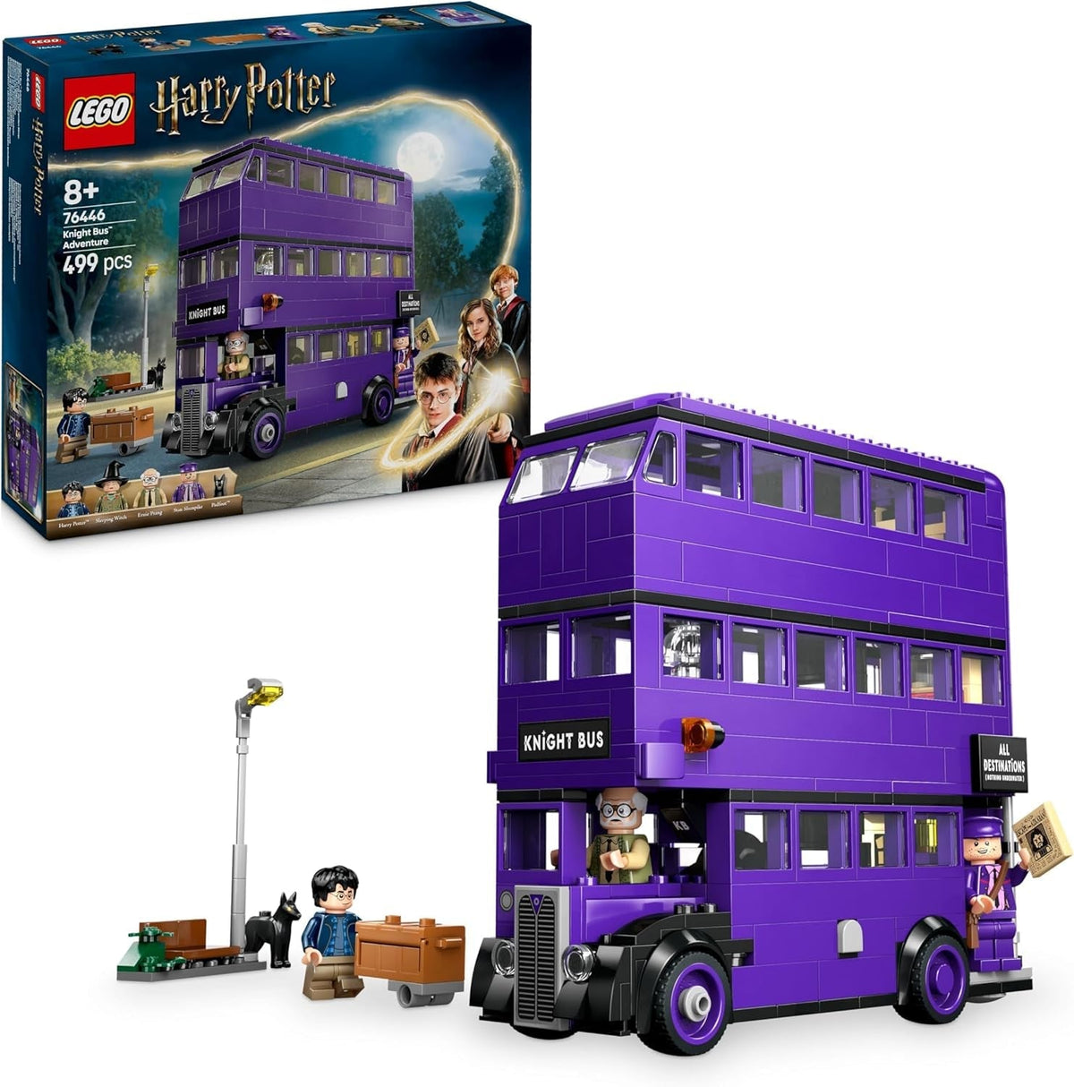 LEGO Harry Potter „Abenteuer mit dem reisenden Ritter“ Bauset 5 Minifiguren, darunter Ernie Prang, Stan Shunpike und Padfoot Busspielzeug für Fans der Zauberwelt, Jungen und Mädchen, 8 Jahre alt 76446 Bausets Beuche den LEGO-Store Standardtitel