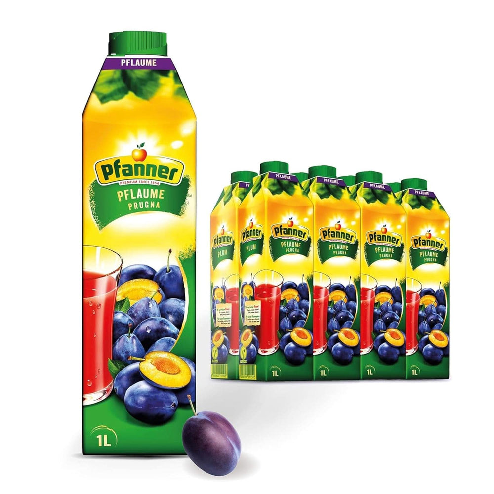 Pfanner Erdbeer-Fruchtnektar (8 x 1 Liter) – 30 % Fruchtgehalt – Naty Shop Prune Strawberry Drink