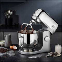 Kenwood Kmix Editions KMX760CH Küchenmaschine, 5 L Edelstahl Schüssel, Safe-Use-Sicherheitssystem, Metallgehäuse, 1000 Watt, Inkl. 3-teiliges Patisserie-Set und Spritzschutz, Chrom Mutter und Kind Naty Shop