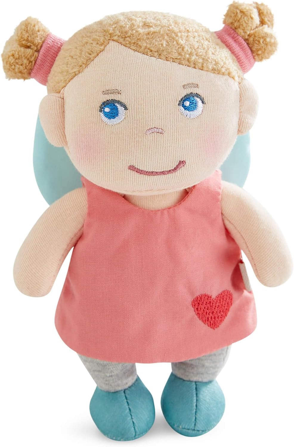 HABA Îngerul Păzitor Lore – Păpușă din material textil pufoasă (15 cm), cadou perfect de bun venit pentru bebeluși și copii mici – Lavabilă la 30 °C – 2011870001