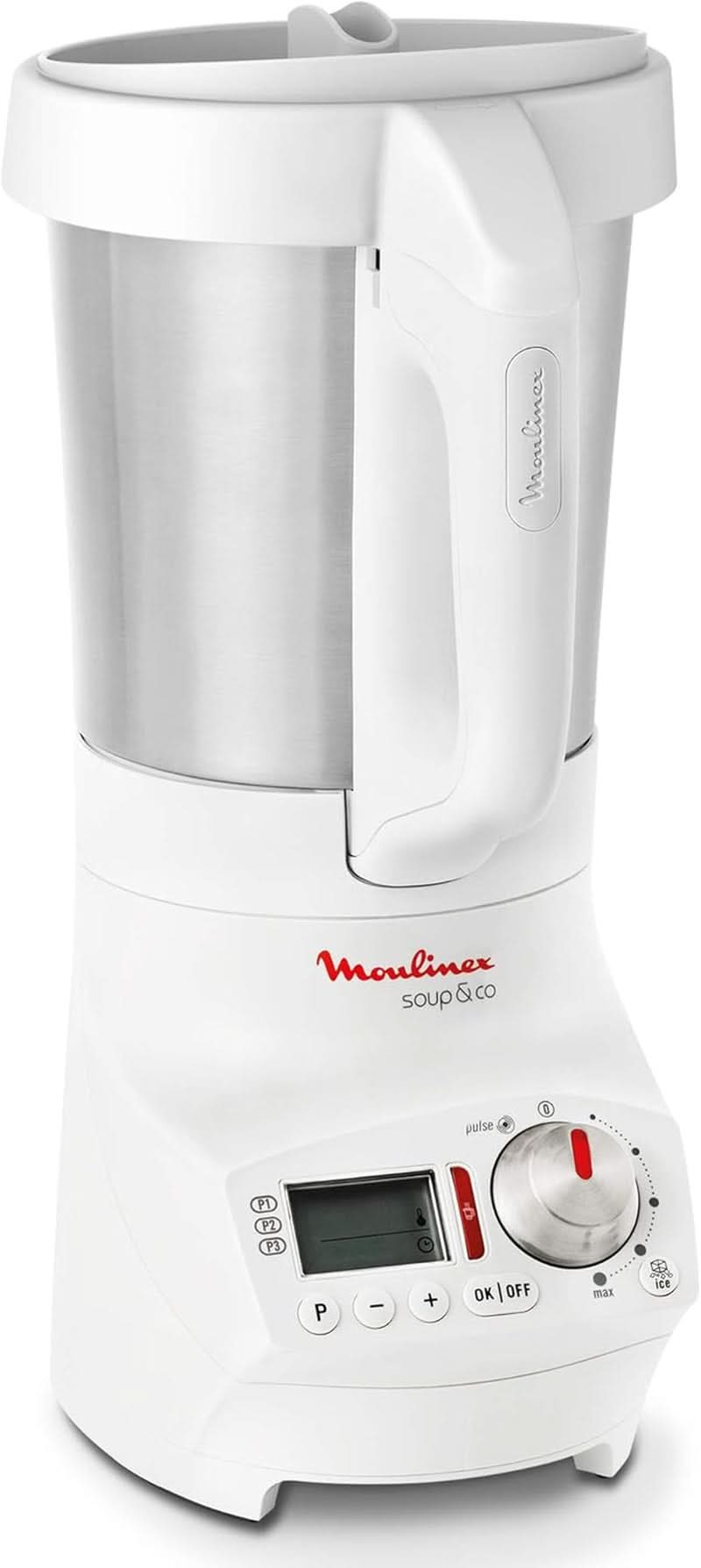 Soup&Plus LM924500 Standmixer, 1100 W, Schüssel 2 L, Edelstahlklingen, 3 automatische Programme, Manueller Modus, Perfektes Mixen, Suppen, Smoothies, Eussies, Made in France, Soup&Plus Mother and Child Naty Shop Weiß - 1,8L Standard