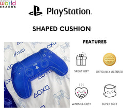 Character World: Pernă licențiată oficial în formă de controler Playstation, design de set de mână, pernă de pluș umplută | Perfect pentru dormitor sau decor de jocuri, albastru Perne standard Naty Shop
