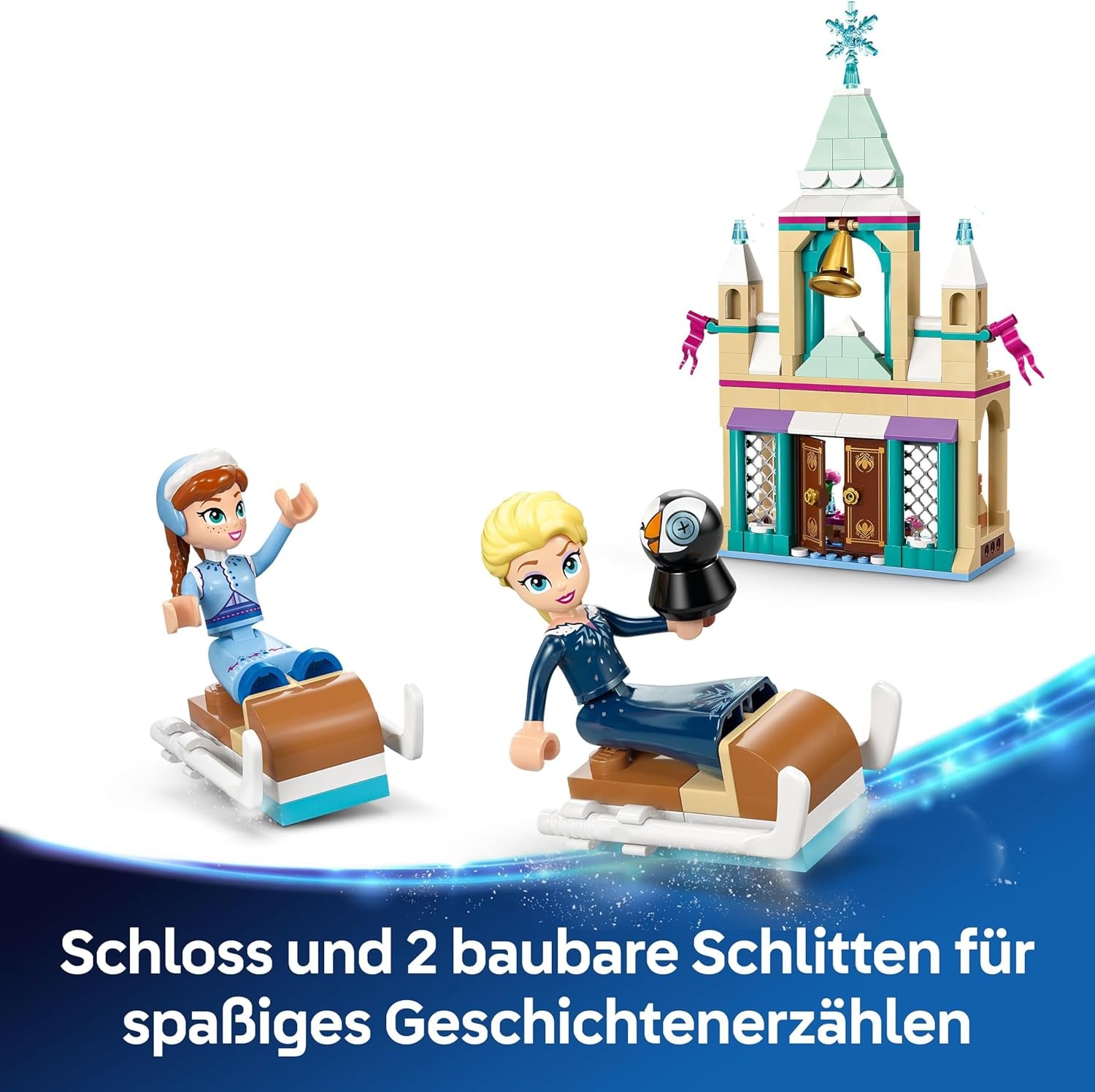 LEGO ǀ Disney Frozen Das Arendelle Schloss - Spielzeug mit Anna & ELSA Minifiguren sowie Olaf & Pinguin Figuren – Prinzessinnen Schloss Spielzeug - Kreatives Geschenk für Mädchen ab 5 Jahren – 43265