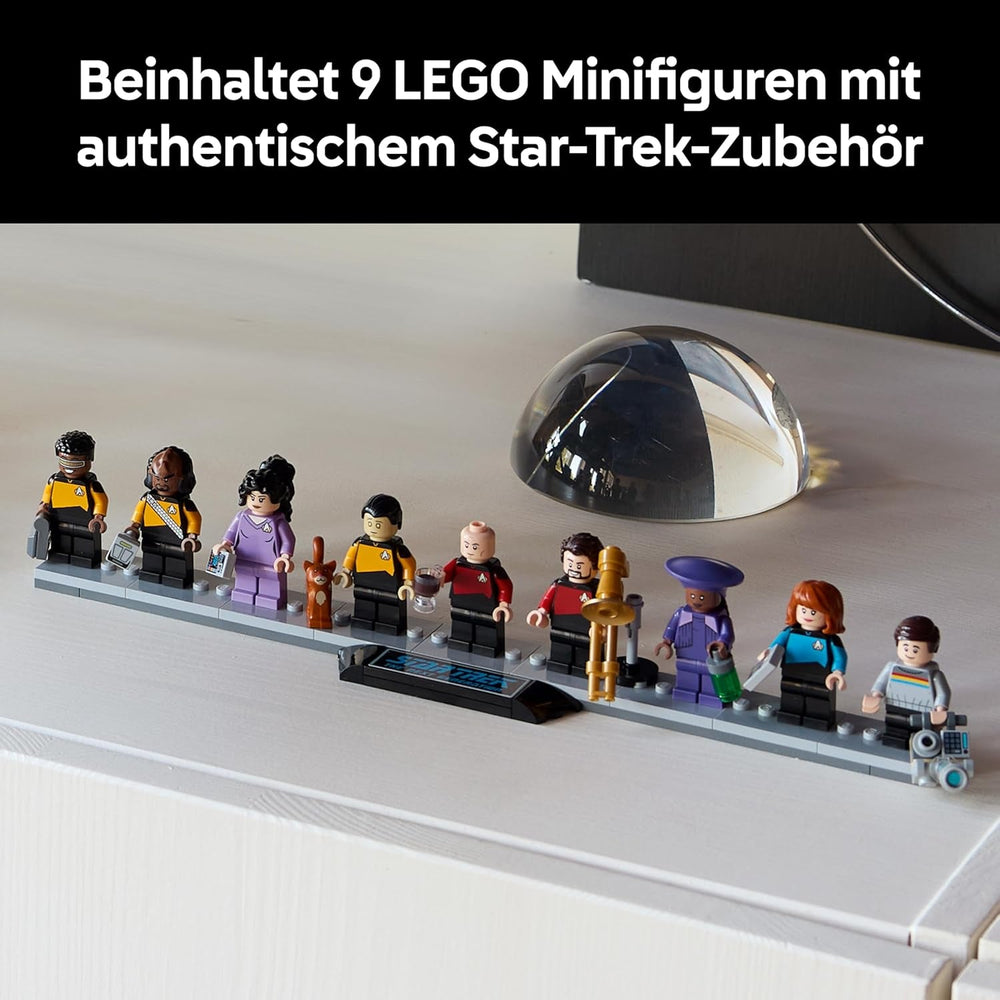LEGO Icons Star Trek: U.S.S. Enterprise NCC-1701-D - Bauset für Erwachsene - 2 Shuttlepods, Trennfunktion & 9 Minifiguren mit Jean-Luc Picard & William Riker - Geschenk für Männer und Frauen - 10356