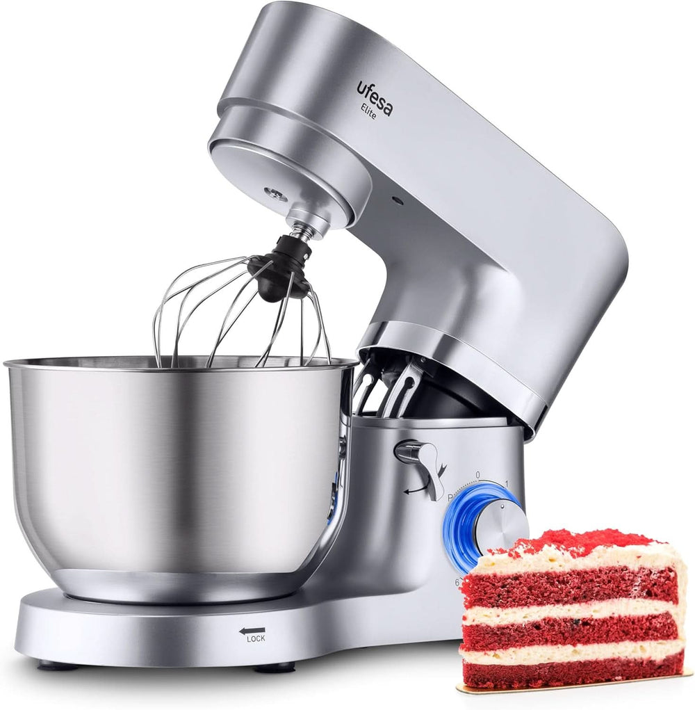 Ufesa Genius 5-In-1 Küchenmaschine Für Professionelle Backwaren, 1200W, 5L, Multifunktions-Küchenroboter, Edelstahl-Schüssel, 6 Geschwindigkeiten + Turbo, 3 Zubehörteile Enthalten, Bpa-Frei Mutter und Kind Naty Shop Inox