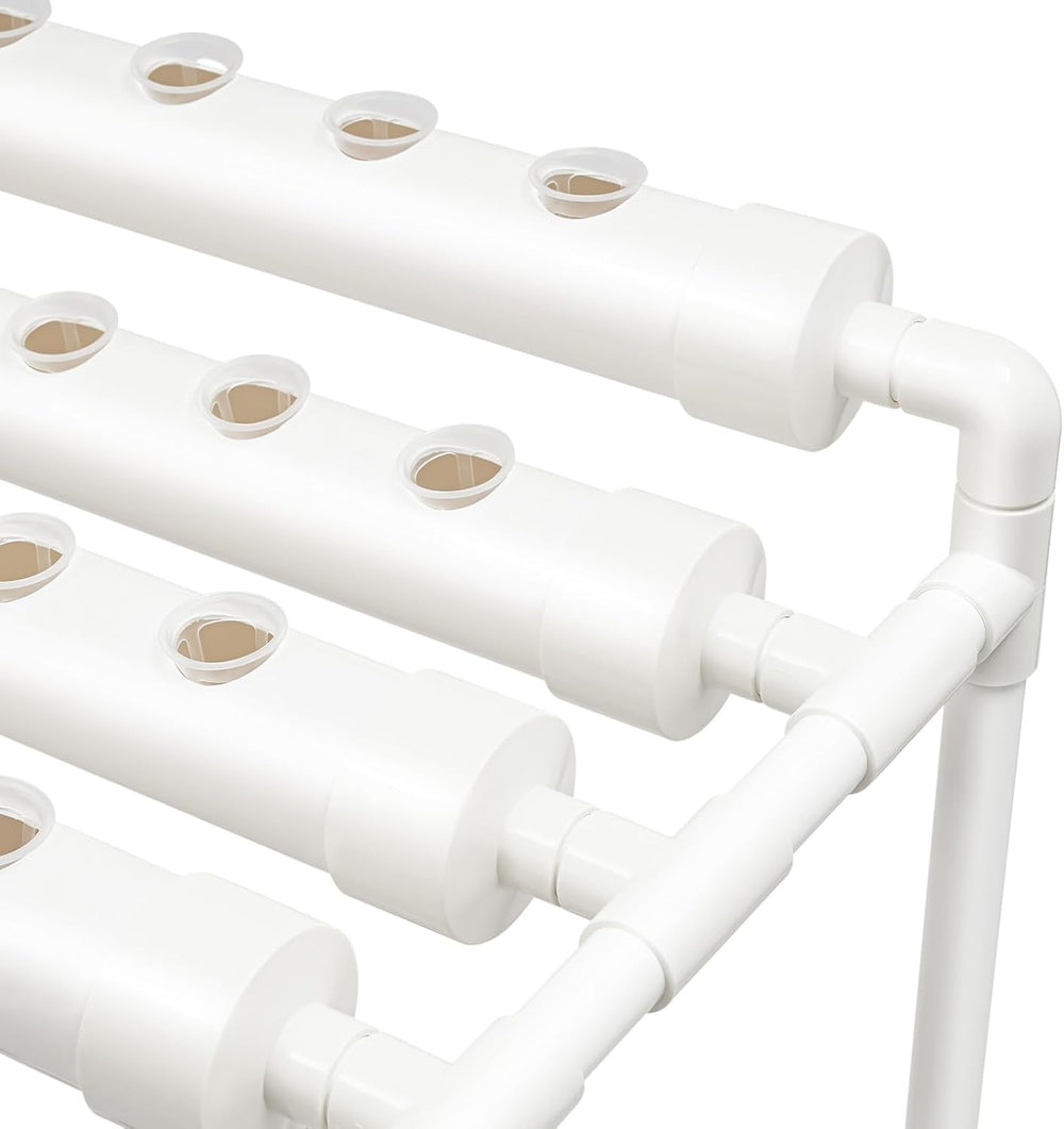 Kit de creștere hidroponică cu 3 straturi cu 90/108 poziții de plantare și pompă de apă, sisteme de creștere a plantelor fără sol din PVC, kituri de creștere hidroponică pentru cultivarea legumelor și fructelor (108 poziții de plantare)