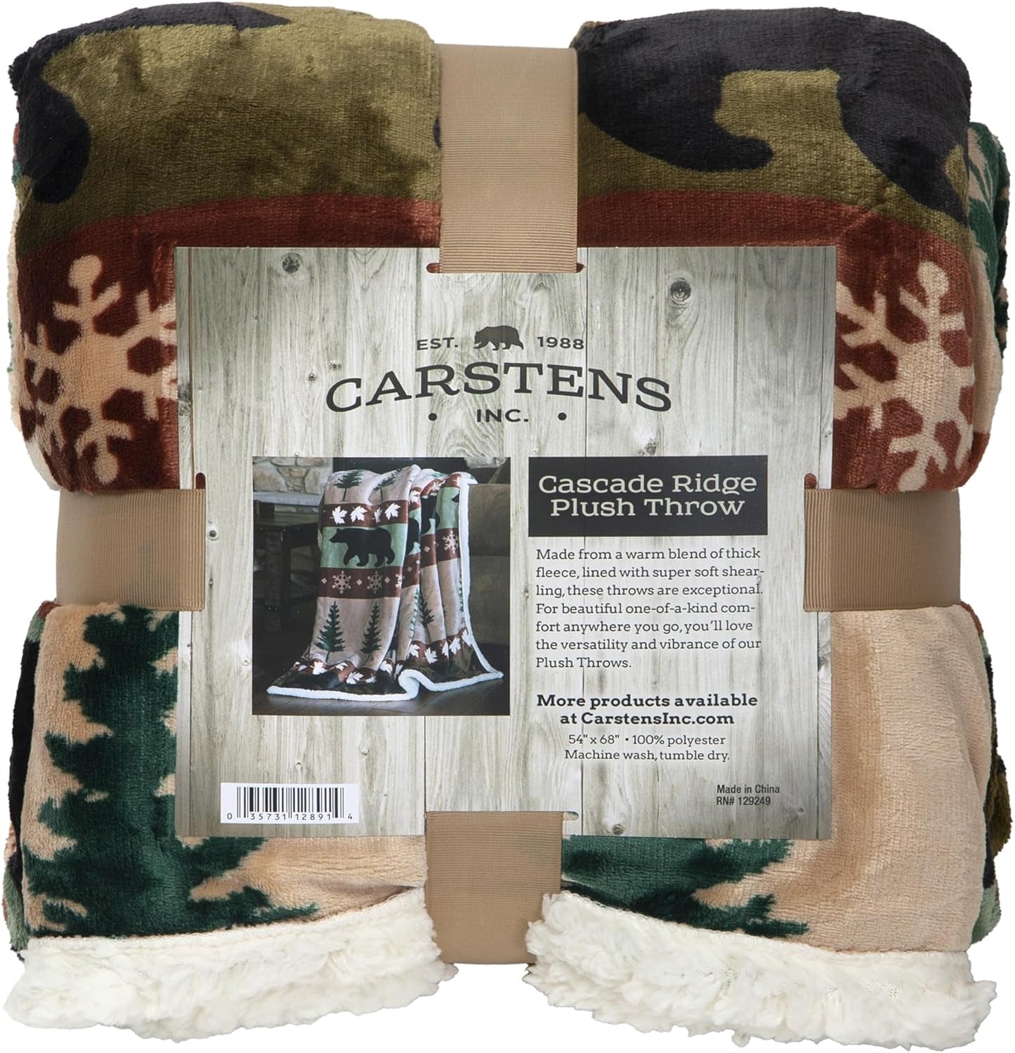 CARSTENS, INC. Wrangler Ultra Premium Throw Blanket, Super Soft, Sherpa Fleece, Oversized, 137.2 X 172.7 Cm, Southwest Horizon Paturi si Cuverturi Carstens, Inc. Cascade Ridge