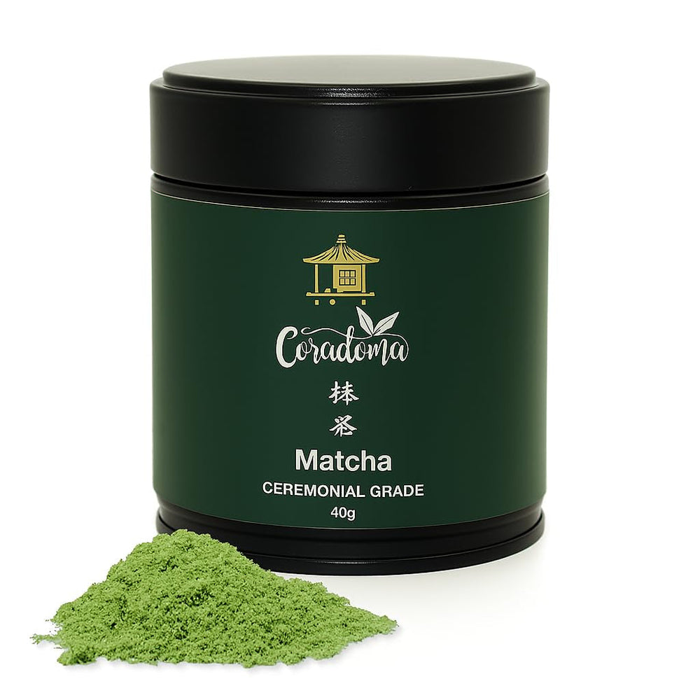 Matcha de calitate ceremonială din Japonia – pudră de matcha 100% naturală, măcinată manual din prima recoltă, ceai verde japonez original în cutie de 40 g – calitate pură și tradițională