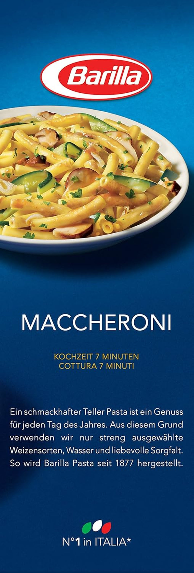 Barilla-Hartweizennudeln Maccheroni n. 44 – 1er-Packung (1x1kg)