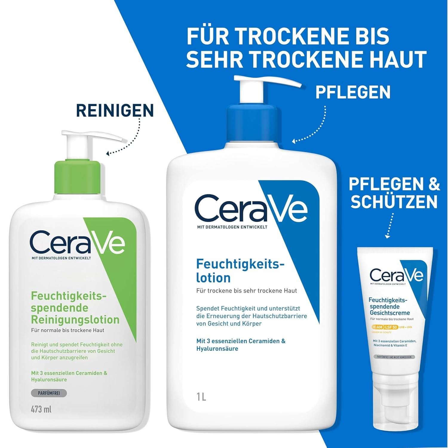 Cerave Feuchtigkeitslotion für Körper und Gesicht, 1 Liter Kosmetik und Schönheit Naty Shop