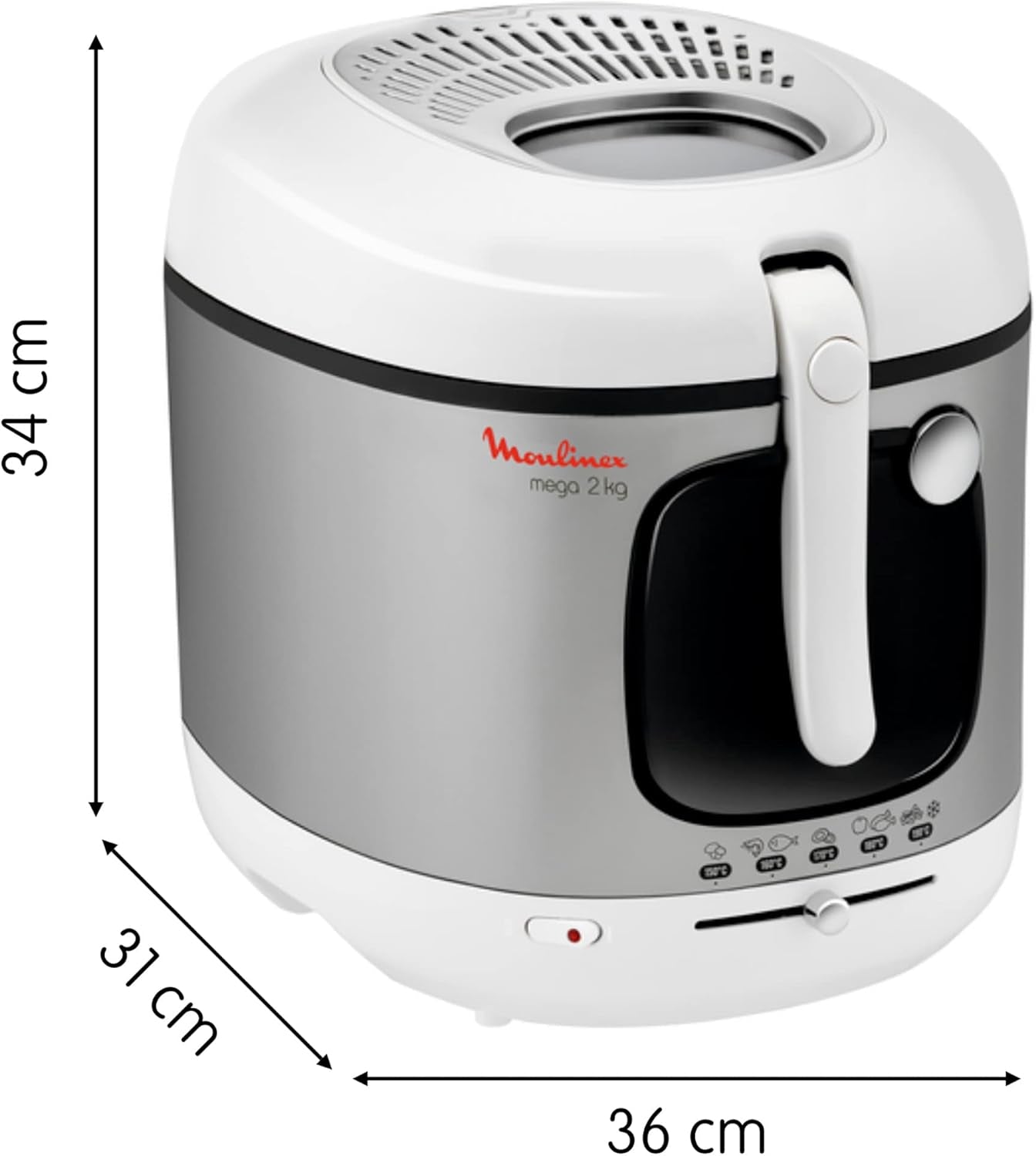 Friteuză AM4800 Mega 2Kg, friteuză cu ulei, filtru miros, 1800 W Electrocasnice Naty Shop