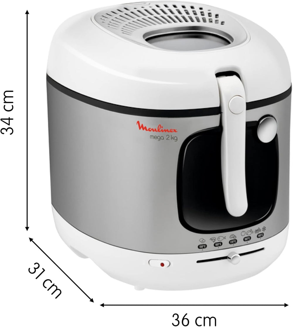Friteuză AM4800 Mega 2Kg, friteuză cu ulei, filtru miros, 1800 W Electrocasnice Naty Shop