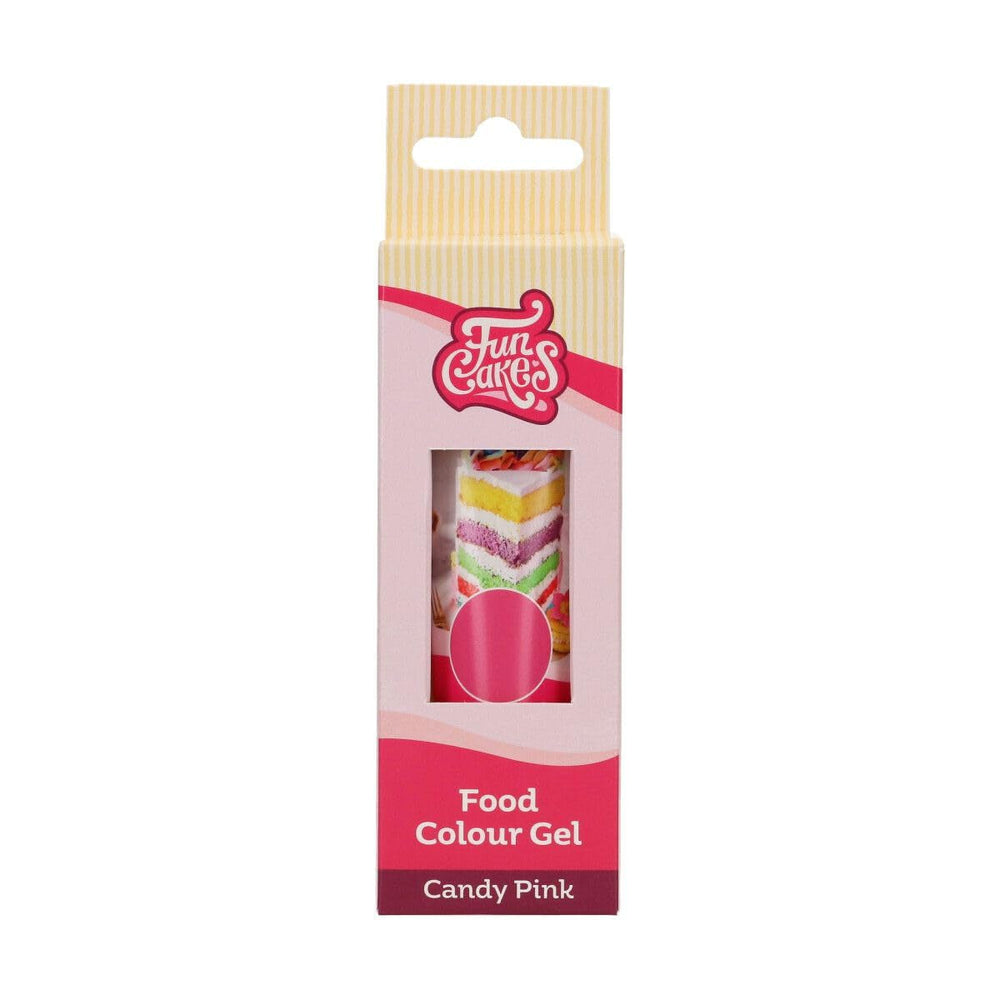 Colorant alimentar Funcakes Gel Roz Bombon: Colorant alimentar foarte concentrat pentru aluat, cremă, fondant, marțipan, produse de patiserie, dozare ușoară, picături individuale pentru a crea culori vibrante, Halal, 30 g
