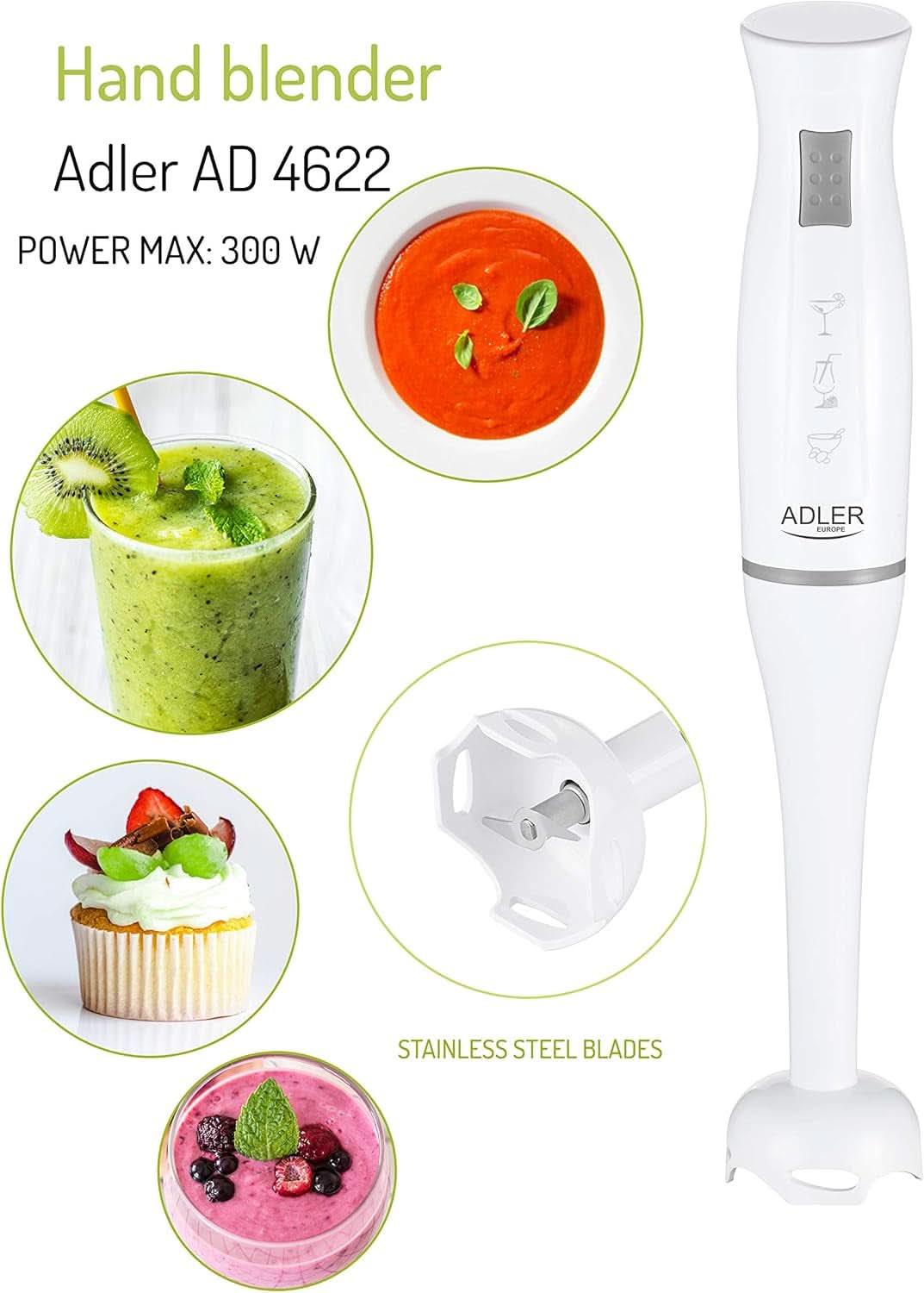 Adler AD4622 Mixer, plastic, alb Bucatarie Naty Shop